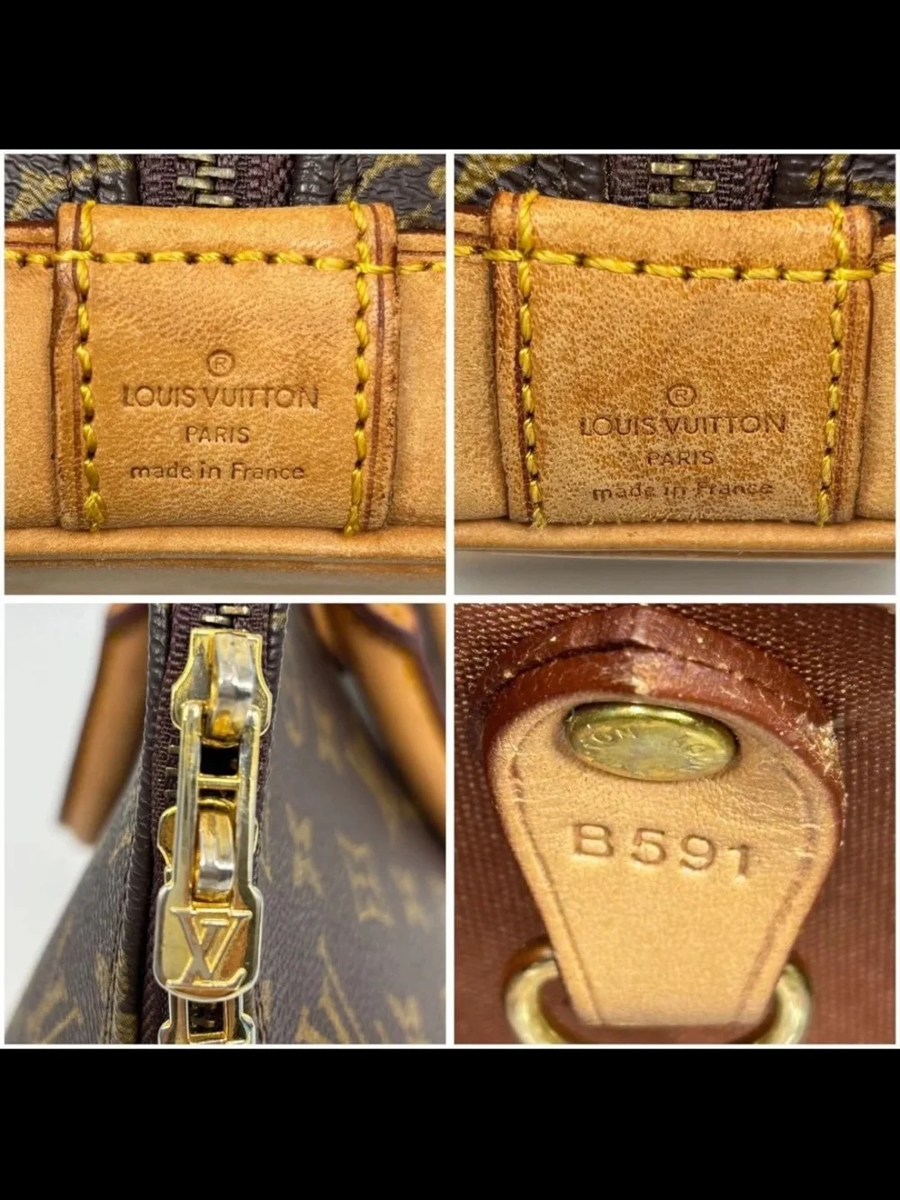 Louis Vuitton Monogram Alma Handbag - Brown with Tan Trim